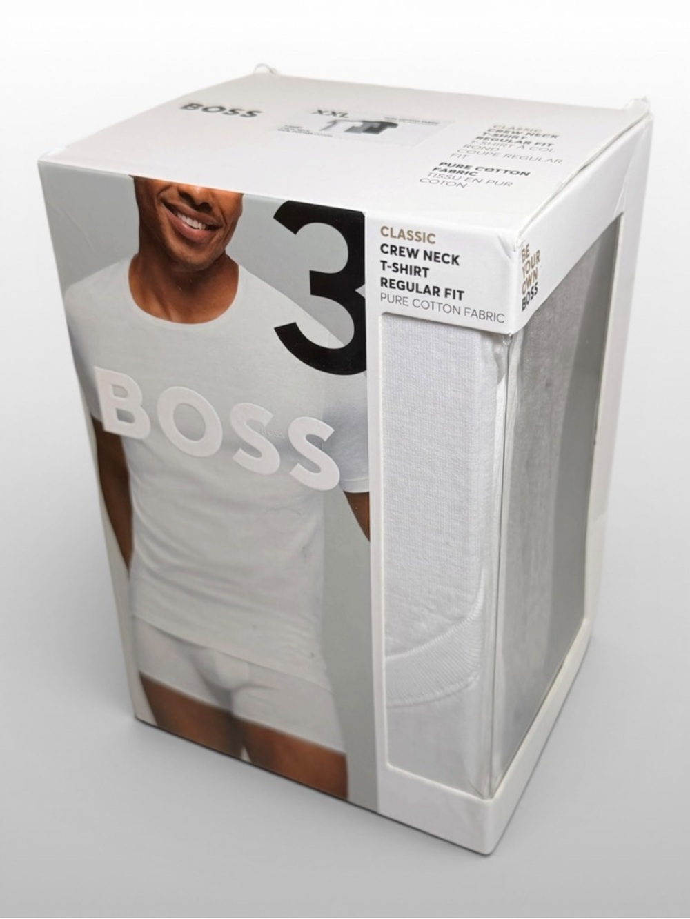 BOSS Men’s White Crew Neck T-Shirt 3-Pack